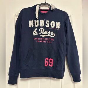 HUDSON AND ROSE distressed navy hoodie